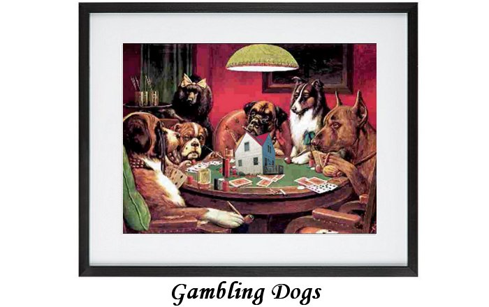 Gambling Dogs Framed Print